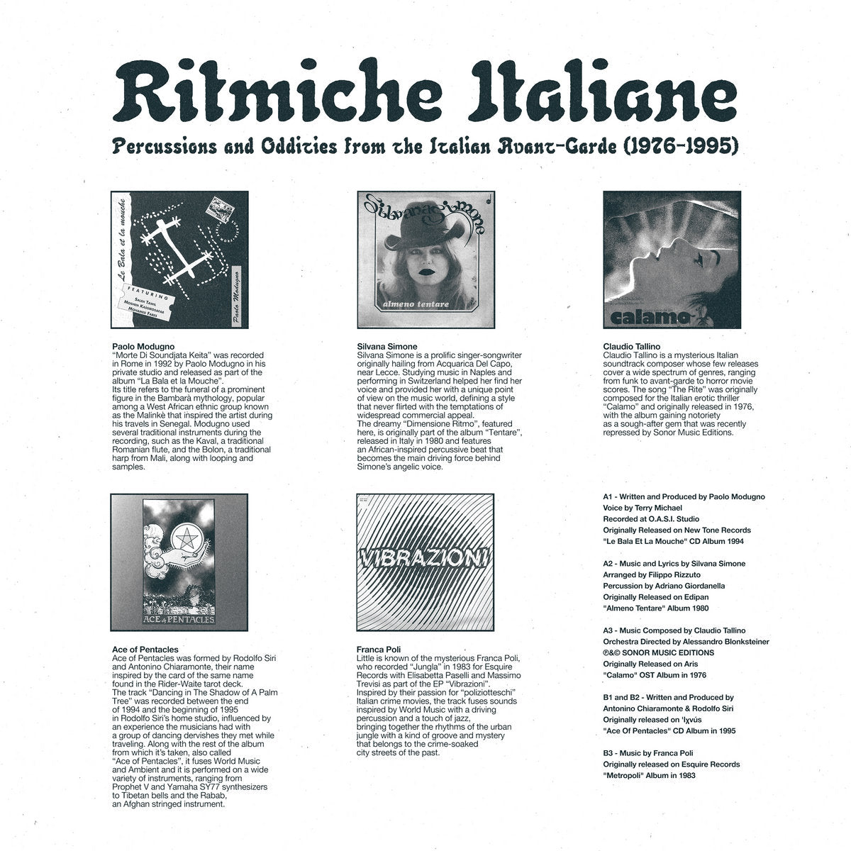 V/A - RITMICHE ITALIANE - Percussions and Oddities from the Italian Avant-Garde (1976-1995) LP