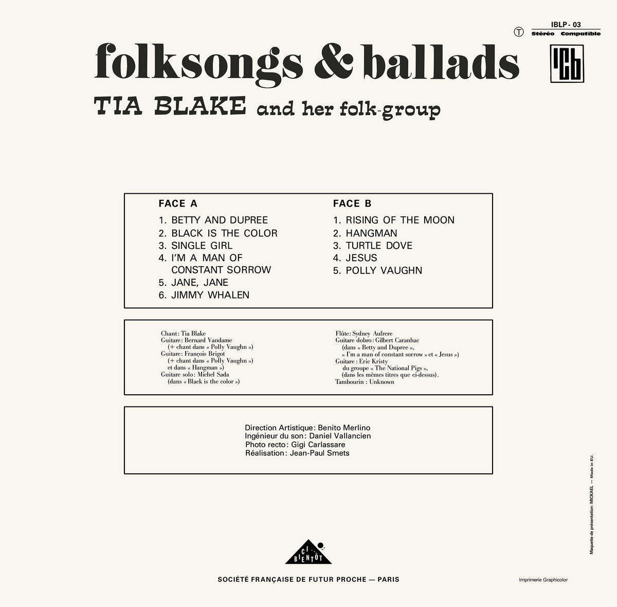 Tia Blake And Her Folk-Group - Folksongs & Ballads LP