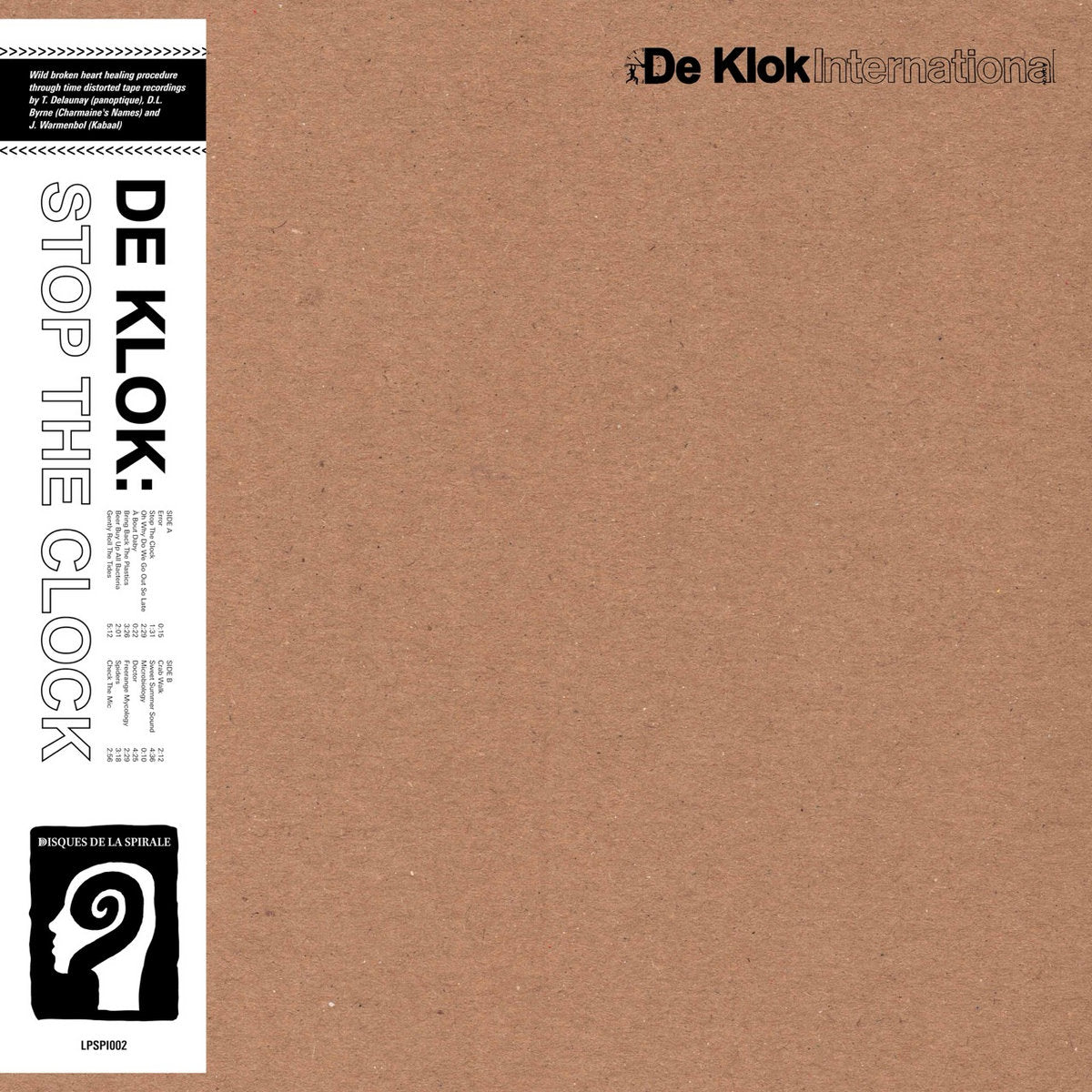 De Klok - Stop the Clock LP