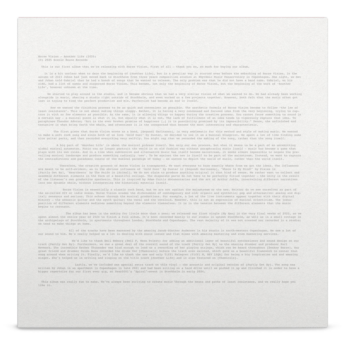 Horse Vision - Another Life LP