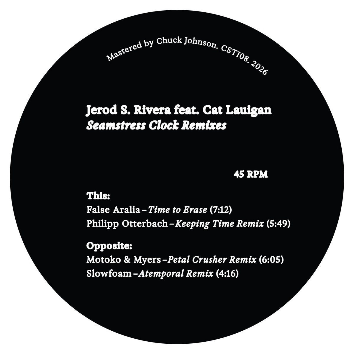 Jerod S. Rivera feat. Cat Lauigan - Seamstress Remixes 12" (False Aralia, Slowfoam)