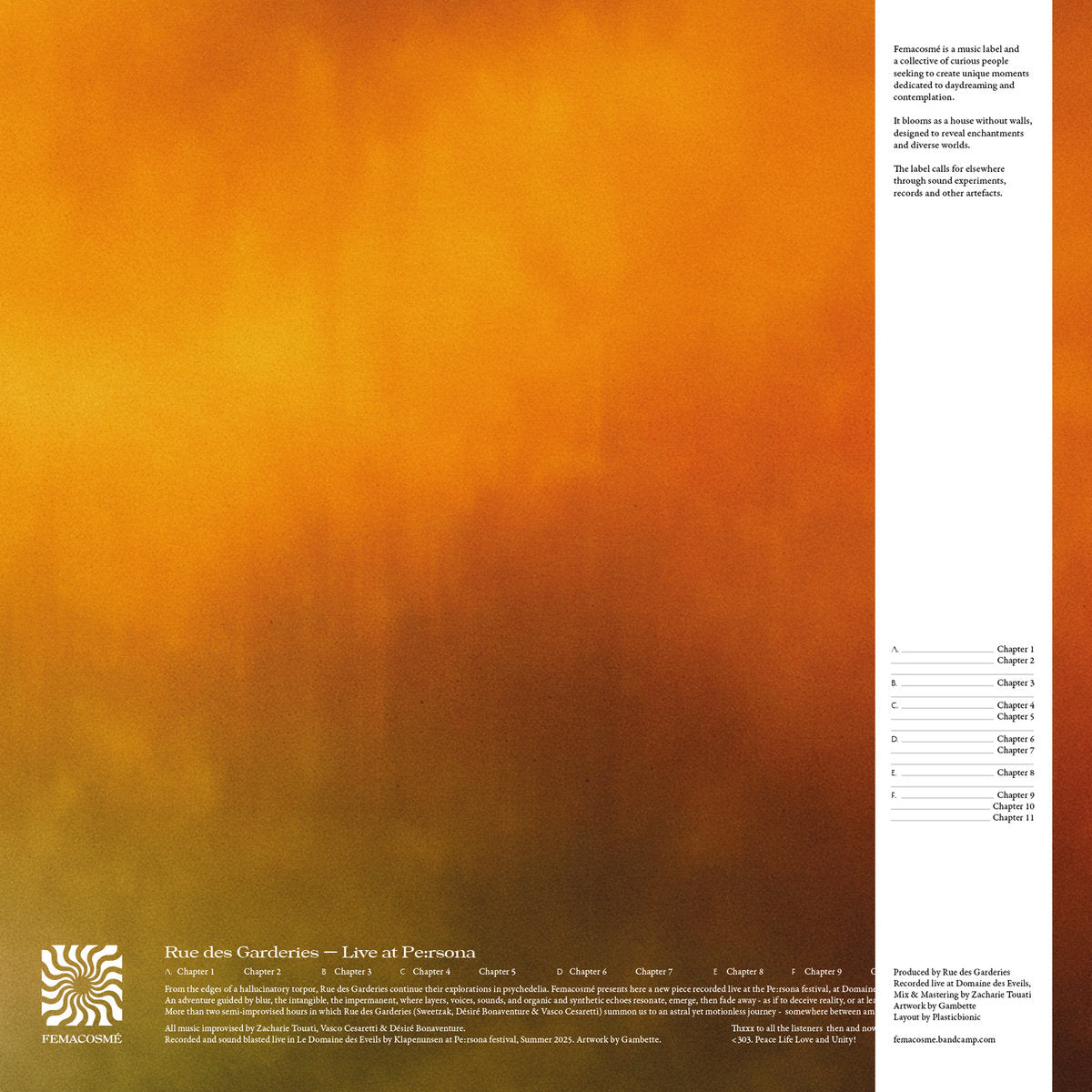 Rue des Garderies - Live at Pe:rsona 3xLP