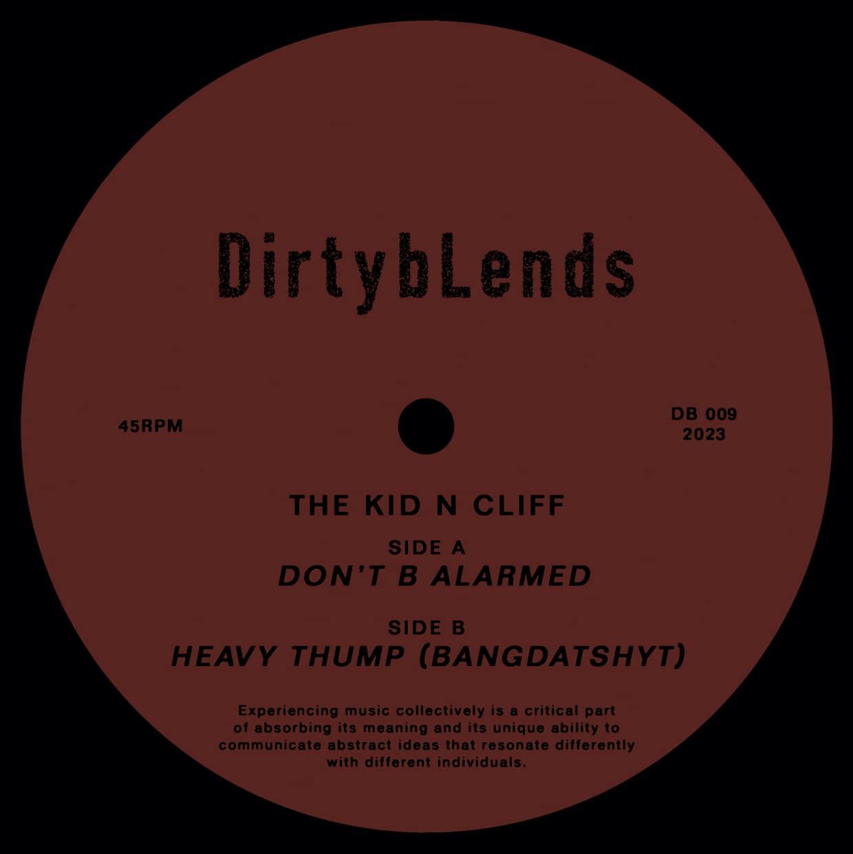 The Kid N Cliff - Don't B Alarmed / Heavy Thump (Bangdatshyt) 12"