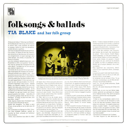 Tia Blake And Her Folk-Group - Folksongs & Ballads LP