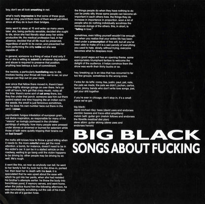 Big Black - Songs About Fucking LP