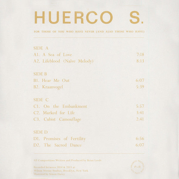 Huerco S. - For Those Of You Who Have Never (And Also Those Who Have) 2xLP