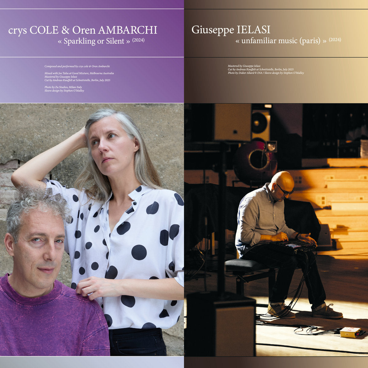 crys cole & Oren Ambarchi / Giuseppe Ielasi - Sparkling or Silent / unfamiliar music (paris) LP