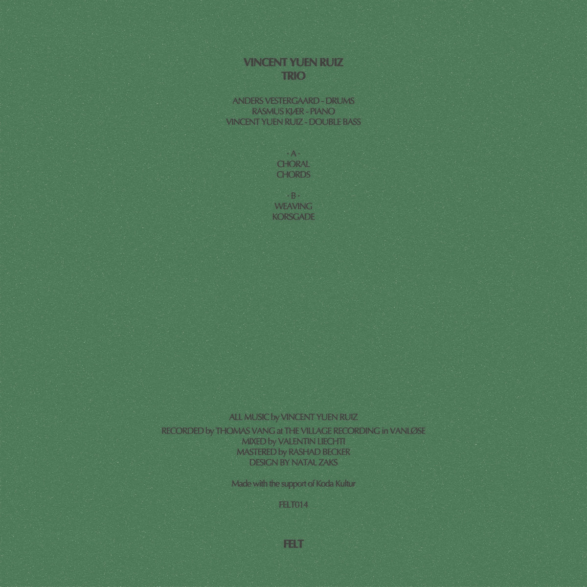 Vincent Yuen Ruiz - Trio LP (FELT) (Pre-order)